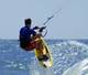 Kite-boarding or Kitesurfing on Lake Winnipeg Manitoba, Kiten, Kitesurfer, a growing popular sport