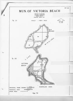 Map of Victoria Beach Manitoba and Elk Island