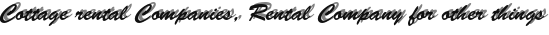 Cottage rental Companies, Rental Company for other things